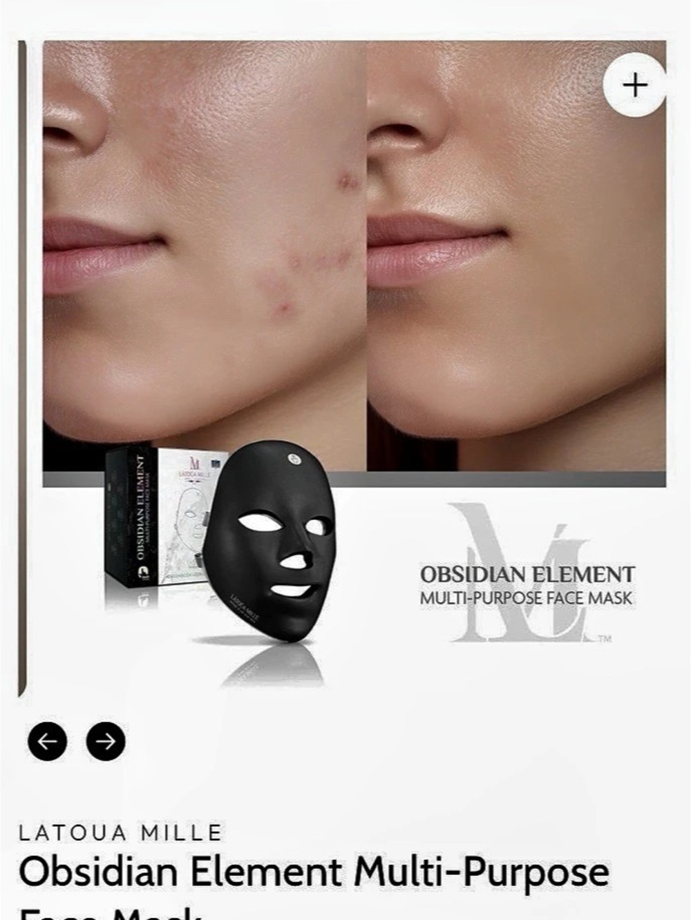 Lâtoua Mille Obsidian Element Multi-Purpose Face Mask LED Face Mask NIB - Picture 7 of 7